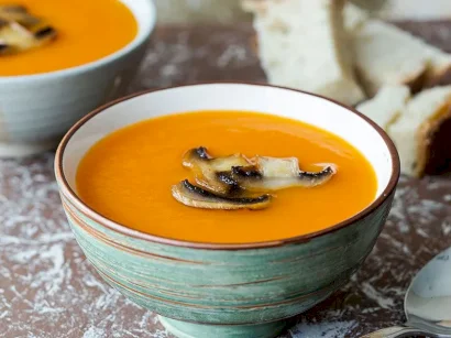 Mantarlı Bal Kabağı Çorbası tarifi