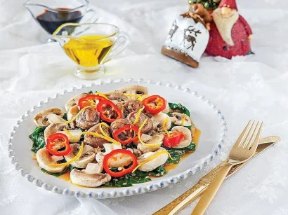 Marine Mantarlı Pazı Salatası tarifi