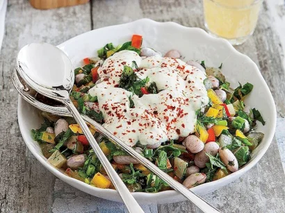Yoğurtlu Barbunya Salatası tarifi