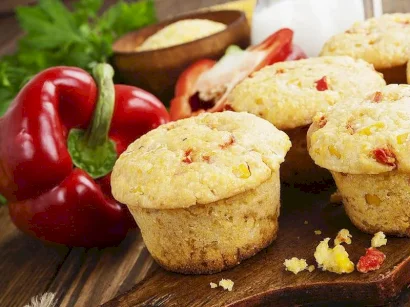 Köz Biberli Peynirli Muffin tarifi