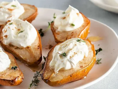 Fırında Peynir Kremalı Armut tarifi Fırında Peynir Kremalı Armut tarifi